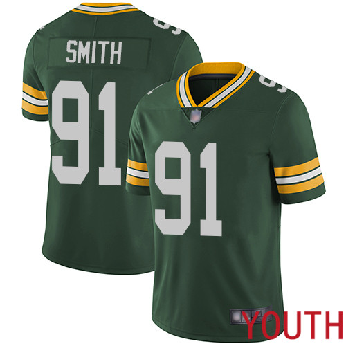 Green Bay Packers Limited Green Youth #91 Smith Preston Home Jersey Nike NFL Vapor Untouchable